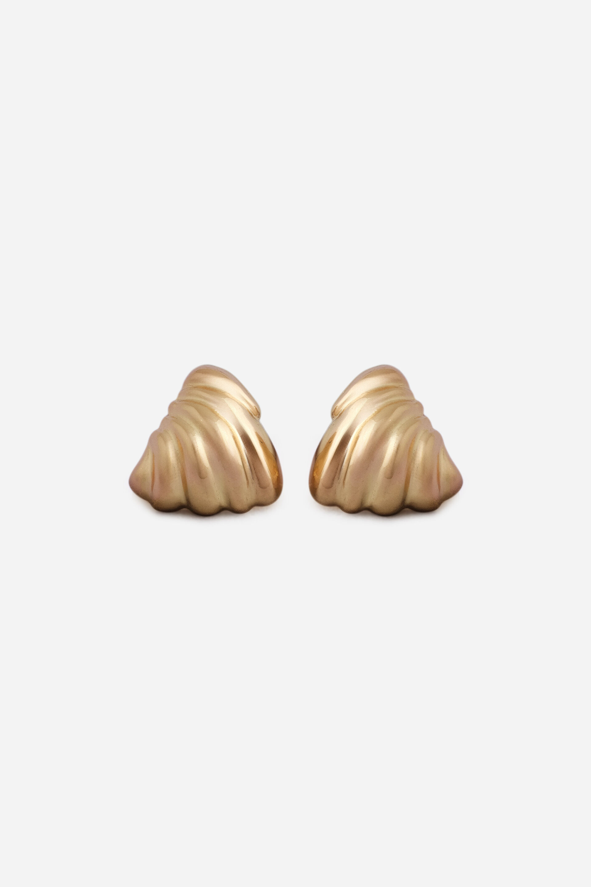Gold Sculptural Studs, , image 1